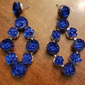 Royal Blue Rosebud Earrings